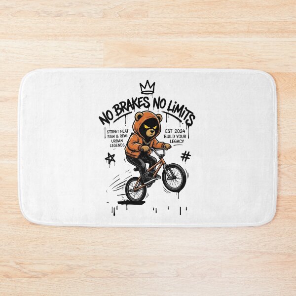 Item preview, Cute Street Bear Riding BMX Bike Urban Cartoon Design designed and sold by StickerNestYou.