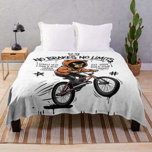Item preview, Cute Street Bear Riding BMX Bike Urban Cartoon Design designed and sold by StickerNestYou.