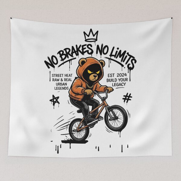 Item preview, Cute Street Bear Riding BMX Bike Urban Cartoon Design designed and sold by StickerNestYou.