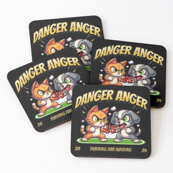 Item preview, Danger Anger Cat Vs Dog - Funny Fighting For Nothing Arcade Art designed and sold by GenZFashion000.
