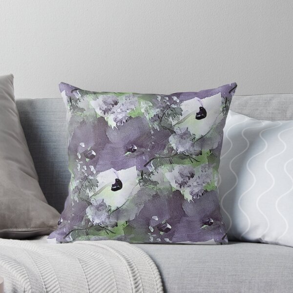 Item preview, Painterly Flowers in Purple and White designed and sold by Artistestella.
