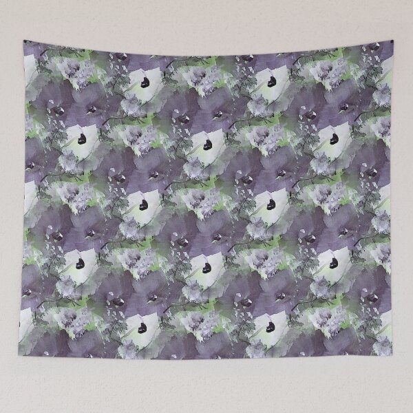 Item preview, Painterly Flowers in Purple and White designed and sold by Artistestella.