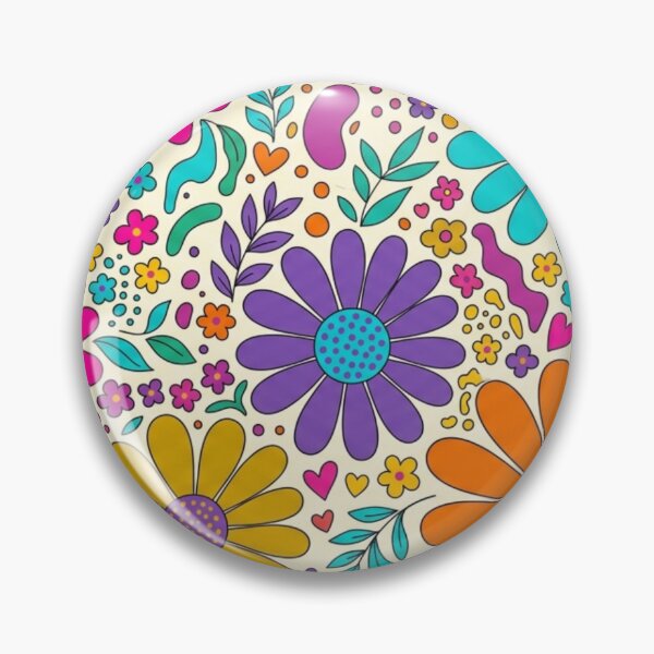 Item preview, Colorful Retro Floral Doodle Pattern designed and sold by FashioonTrends.
