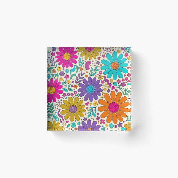 Item preview, Colorful Retro Floral Doodle Pattern designed and sold by FashioonTrends.