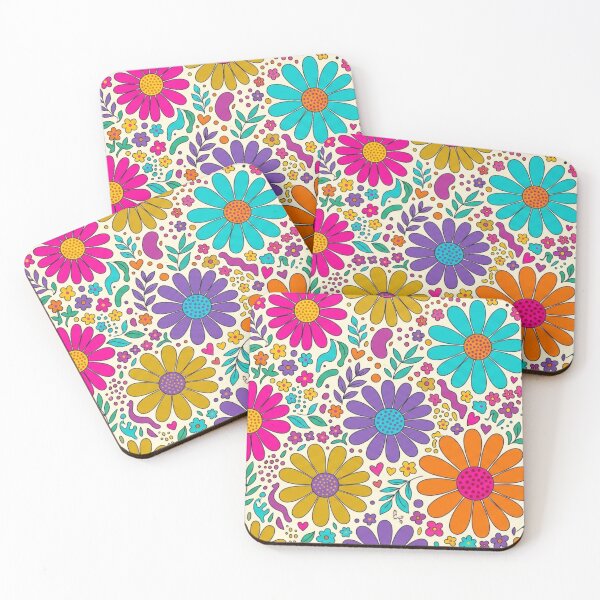 Item preview, Patrón de garabatos florales retro y coloridos designed and sold by FashioonTrends.