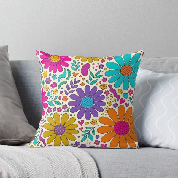 Item preview, Colorful Retro Floral Doodle Pattern designed and sold by FashioonTrends.