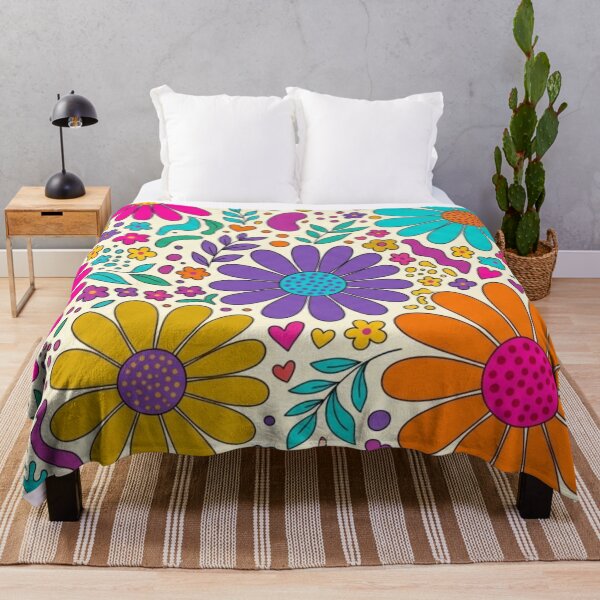 Item preview, Colorful Retro Floral Doodle Pattern designed and sold by FashioonTrends.