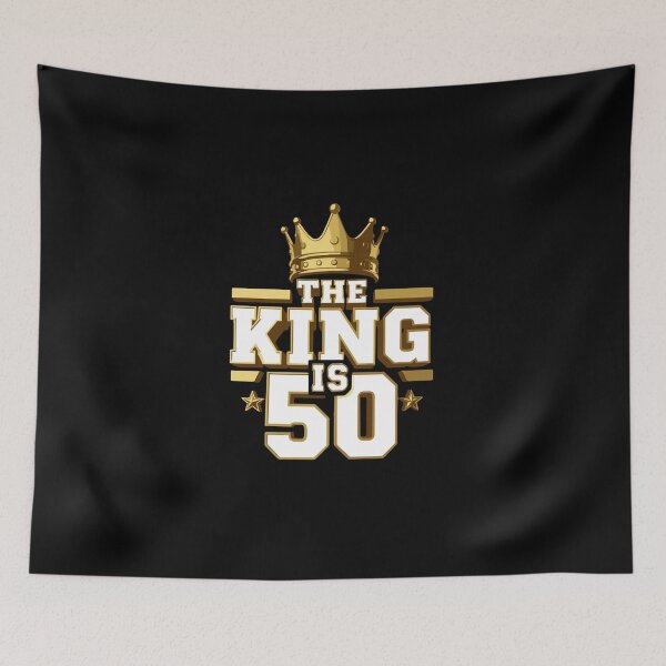 Item preview, The King Is 50 Fiftieth Birthday Men designed and sold by PopStars1993.