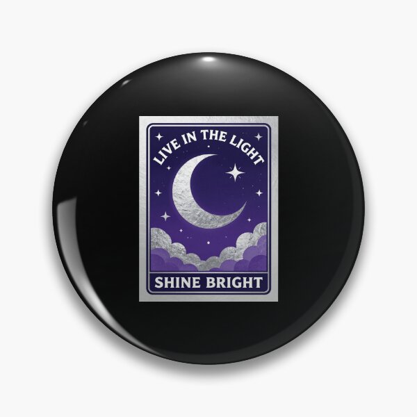 Item preview, Live In The Light Shine Bright Silver Crescent Moon Celestial Tarot Card Sticker designed and sold by FestivityFinds.