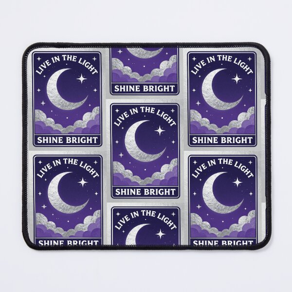 Item preview, Live In The Light Shine Bright Silver Crescent Moon Celestial Tarot Card Sticker designed and sold by FestivityFinds.
