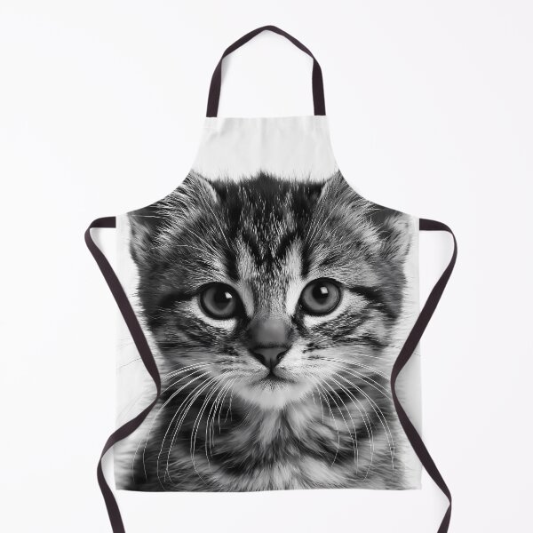 Item preview, Tabby Kitten Face Black and White Cat Portrait designed and sold by FrostyFrisby.