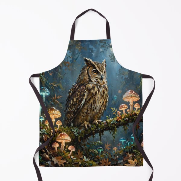 Item preview, Enchanted Woodland Owl Among Glowing Mushrooms – Magical Forest Fantasy Art designed and sold by cr6zym1nd.