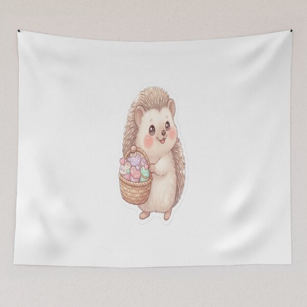 Item preview, ? Cute Hedgehog Cupcake Basket Sticker ?? designed and sold by AdityaShop18.