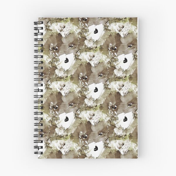 Item preview, Painterly Flowers in Beige Brown and White designed and sold by Artistestella.