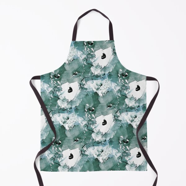 Item preview, Painterly Flowers in Teal and White designed and sold by Artistestella.
