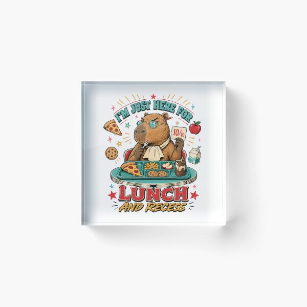 Item preview, I'm Just Here For Lunch And Recess - Funny Capybara designed and sold by BumbleBloom7.
