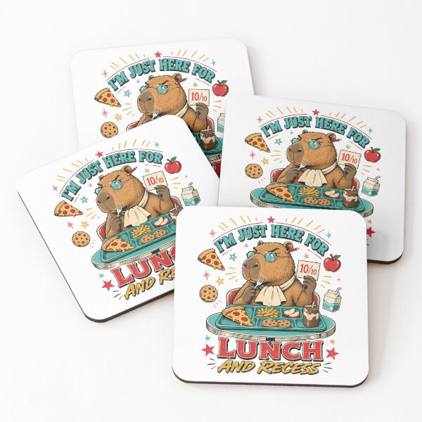 Item preview, I'm Just Here For Lunch And Recess - Funny Capybara designed and sold by BumbleBloom7.
