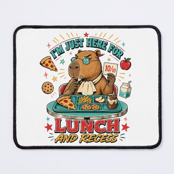Item preview, I'm Just Here For Lunch And Recess - Funny Capybara designed and sold by BumbleBloom7.