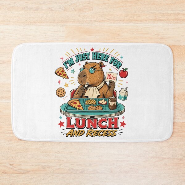 Item preview, I'm Just Here For Lunch And Recess - Funny Capybara designed and sold by BumbleBloom7.