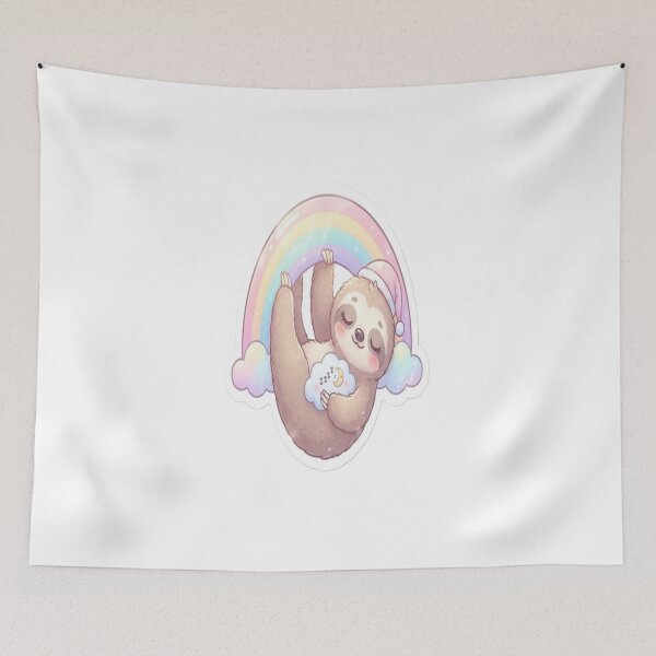 Item preview, ? Sleepy Sloth Under a Rainbow ?? designed and sold by AdityaShop18.