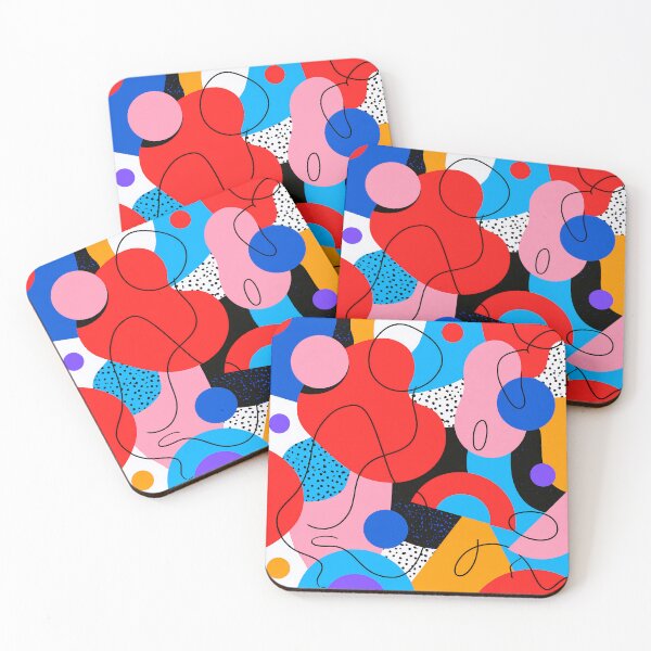Item preview, Colorful Abstract Shapes Bold Memphis Collage designed and sold by FrostyForge.