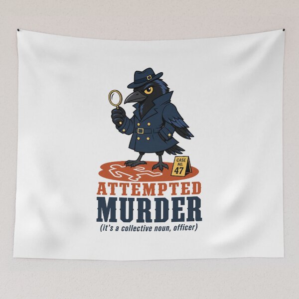 Item preview, Intento de asesinato — Cuervo Detective - Humor con juegos de palabras sobre animales designed and sold by MOSIDRIP™.