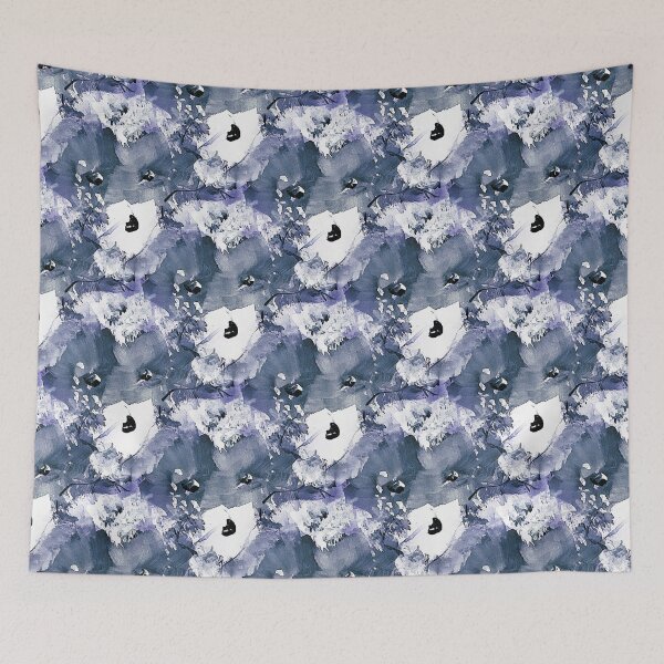 Item preview, Painterly Flowers in Blue and White designed and sold by Artistestella.