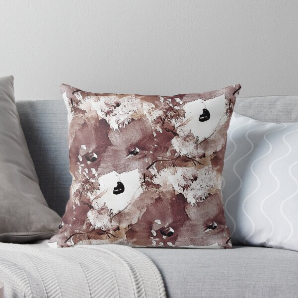 Item preview, Painterly Flowers in Maroonl and White designed and sold by Artistestella.