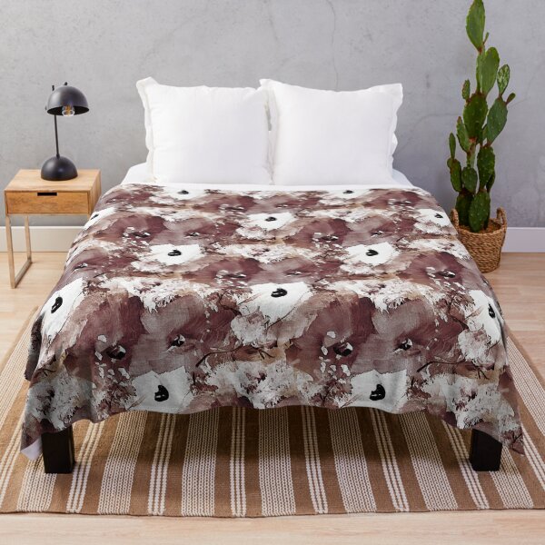 Item preview, Painterly Flowers in Maroonl and White designed and sold by Artistestella.