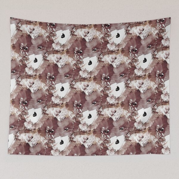 Item preview, Painterly Flowers in Maroonl and White designed and sold by Artistestella.
