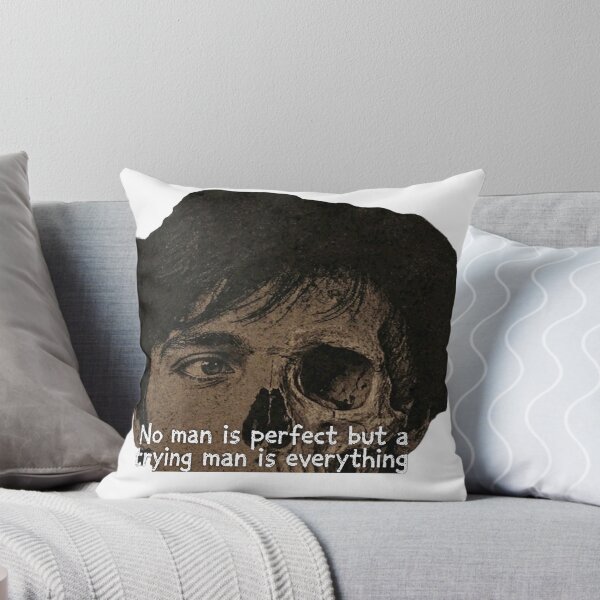 Item preview, No Man Is Perfect But A Trying Man Is Everything - Dark Aesthetic Motivational Skull Quote Graphic Sticker  designed and sold by zenithdecalco.