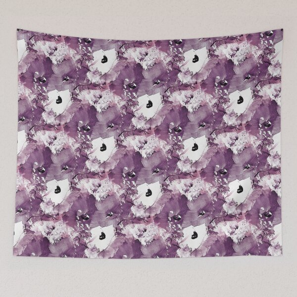 Item preview, Painterly Flowers in Mauve and White designed and sold by Artistestella.