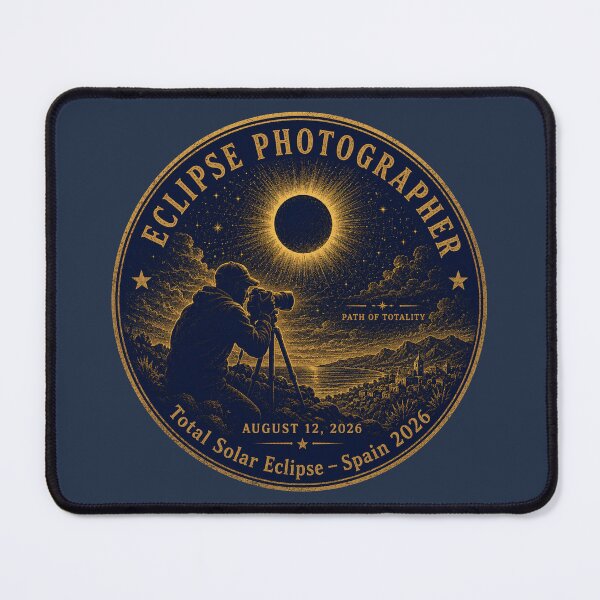 Item preview, Eclipse Photographer Spain 2026 Totality Badge designed and sold by CalmCapy Co.