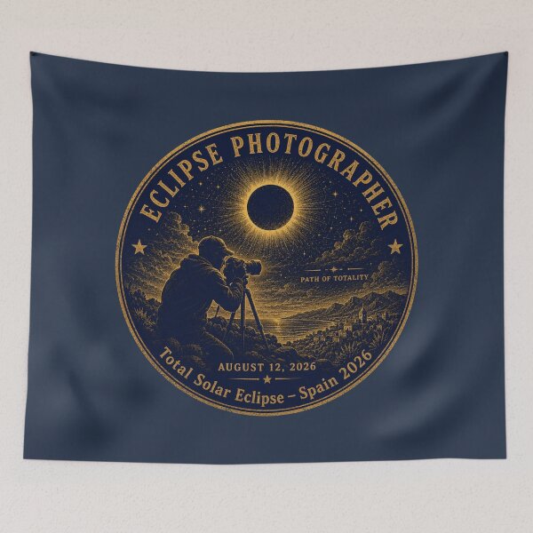 Item preview, Eclipse Photographer Spain 2026 Totality Badge designed and sold by CalmCapy Co.