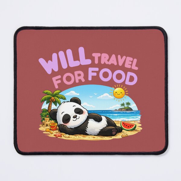 Item preview, Will Travel for Food – Funny Foodie Travel Quote designed and sold by WallMuseStudio .
