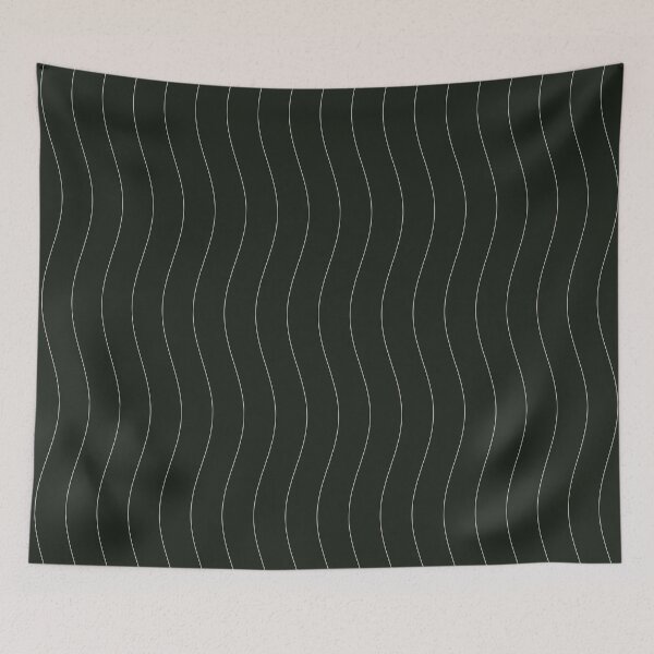 Item preview, Minimalist Dark Green Vertical Wavy Pattern designed and sold by GraphyLab.