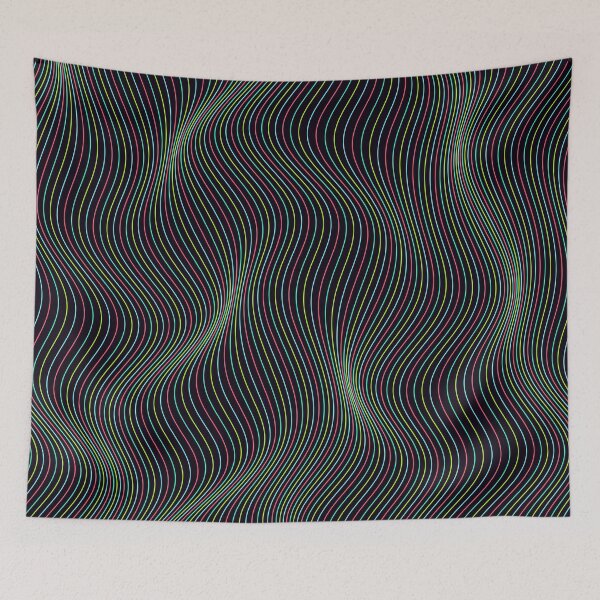 Item preview, Abstract Cyberpunk City Neon Wavy Lines Pattern designed and sold by GraphyLab.