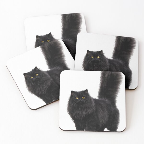 Item preview, Majestic Black Cat with Golden Eyes | Fluffy Black Cat | Cat Lover Gift designed and sold by Skedart.