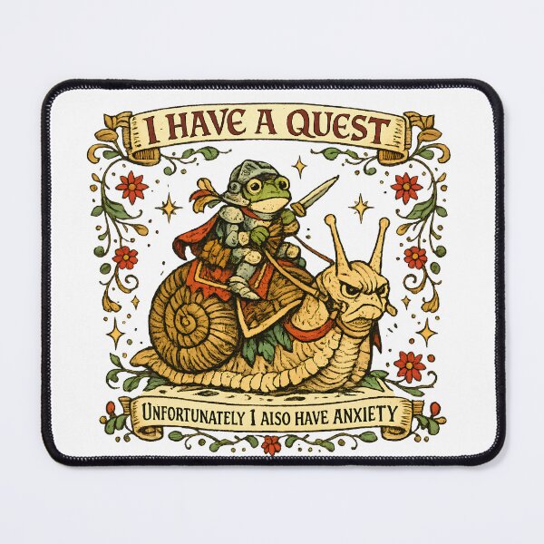 Item preview, I Have a Quest – Medieval Frog Knight Riding a Snail | Funny Marginalia Fantasy designed and sold by Best and Cool.