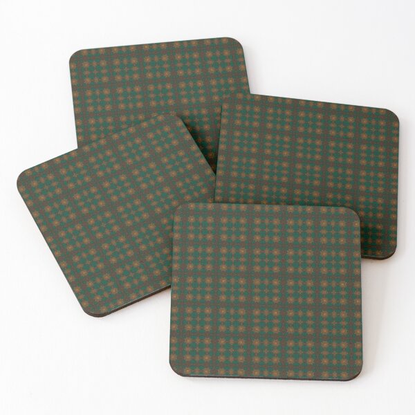 Item preview, Vintage Emerald & Bronze Geometric Grid Pattern designed and sold by Pattern Fusion Creations.
