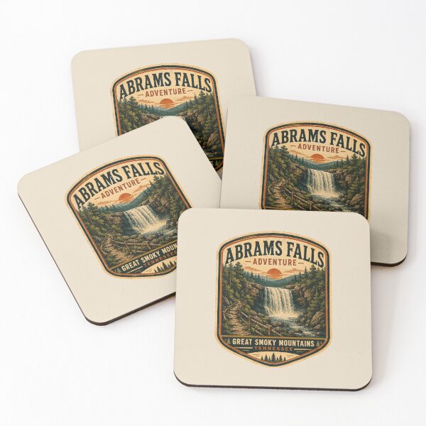 Item preview, Abrams Falls Retro National Park Poster | Great Smoky Mountains Vintage Travel Art designed and sold by Globalcitytees.