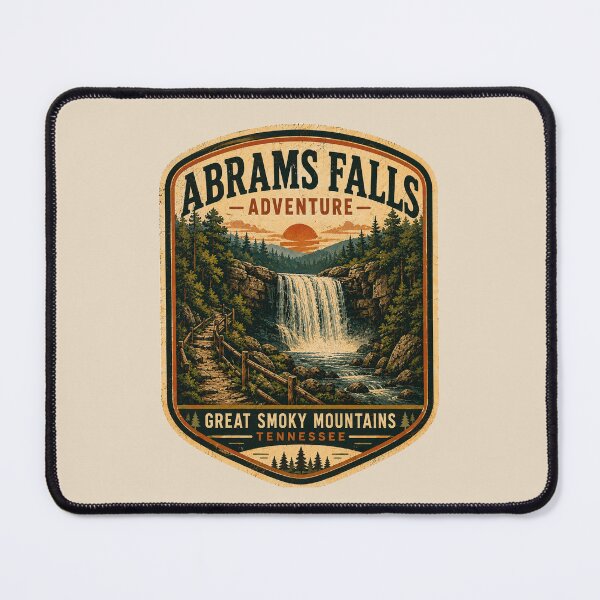 Item preview, Abrams Falls Retro National Park Poster | Great Smoky Mountains Vintage Travel Art designed and sold by Globalcitytees.