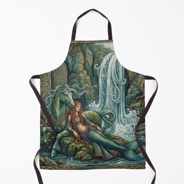 Item preview, Celtic Mermaid and Kelpie Relaxing by a Waterfall designed and sold by Bellewood222.
