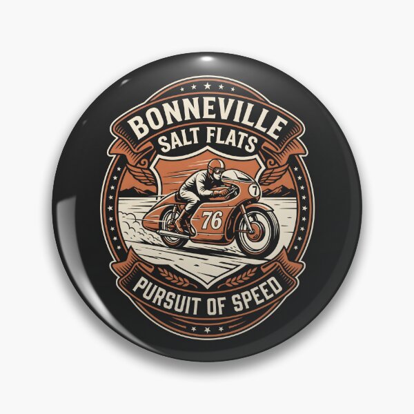 Item preview, Bonneville Salt Flats Racing Vintage Speed Demon Badge designed and sold by SplashTastic.