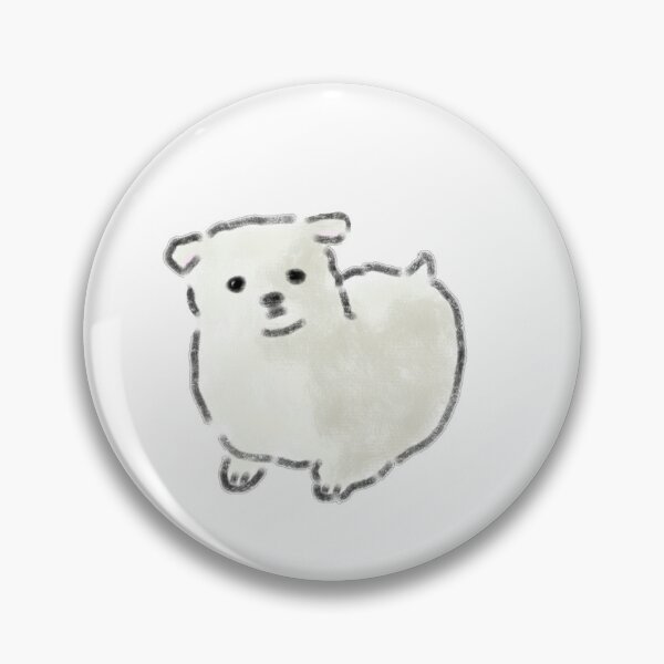 Item preview, Cute White Puppy Fluffy Dog Butt Art designed and sold by raun.draw.