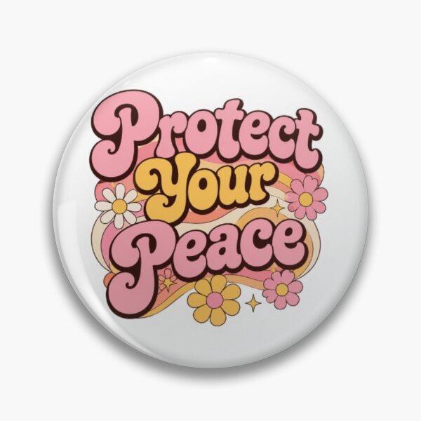 Item preview, Protect Your Peace Retro Floral Typography designed and sold by DKSH1234.