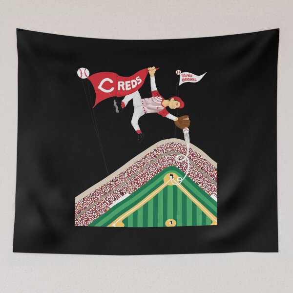 Item preview, Retro Baseball Stadium Player Art designed and sold by Loopdrawings.