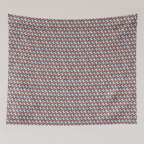 Item preview, Rhythmic Blue & Orange Waves – Geometric Abstract Pattern Design 1330 designed and sold by Habatour Creations Exclusive Digital Art Products.