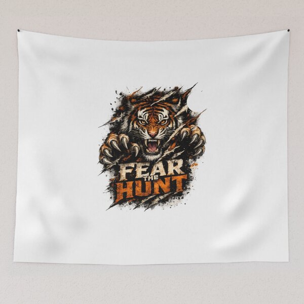 Item preview, Fear the Hunt Fierce Tiger Graphic Wildlife Predator Motivation Design designed and sold by favoprintaart.