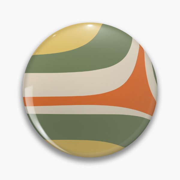 Item preview, Mid Century Modern Retro Groove Abstract in Mossy Sage Green Orange Yellow designed and sold by kierkegaard.
